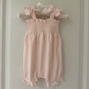 Bloomie's | Girls' Smocked Pink Romper | 3M
